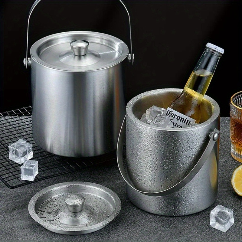 Wine Beer Cooler - Aço inoxidável isolado balde de gelo,