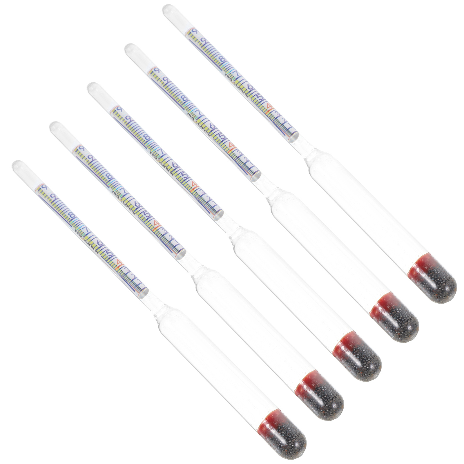Wine To Beer Alcohol - Kit com 5 Hidrômetros de Vidro