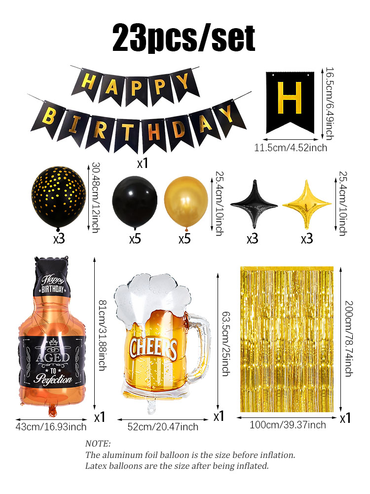 Conjunto de 23 peças: Faixa de - Wine Beer Whiskey Year avaliação e preço